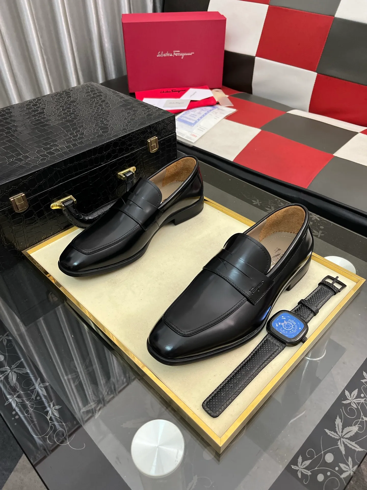 Men's shoes 💰600⌚️⌚️[Salvatore Ferragamo] Ferragamo business leather shoes, 1:1 top purchasing quality, imported selected original calfskin for the uppers, imported original soft water-dyed cowhide for the inner feet, imported original customized Italian handmade lightweight foam outsole, size: 39-44 5️⃣ options available
